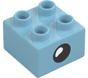 Duplo Klods 2 x 2 med Sort Cirkel med hvid blob (3437 / 67315)