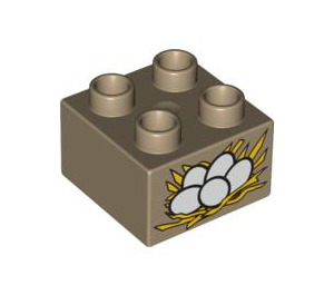 Duplo Kostka 2 x 2 s Eggs a Nest (3437 / 88360)