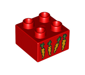 Duplo Kloss 2 x 2 med Fire Carrots (3437 / 17304)