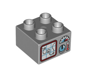 Duplo Ladrillo 2 x 2 con Map, Dial y Gauges (3437 / 77961)