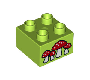 Duplo Mattoncino 2 x 2 con Toadstools (3437 / 19350)