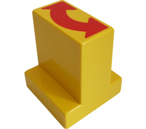 Duplo Brick 2 x 2 x 2 with 1 x 2 Center with Red Curved Double Arrow (6442 / 81916)