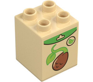 Duplo Steen 2 x 2 x 2 met Bean Sprout (31110 / 102299)