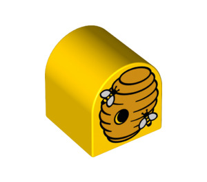 Duplo Brick 2 x 2 x 2 with Curved Top with 2 Bees and Beehive (1379 / 3664)