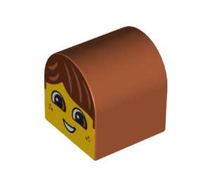 Duplo Brick 2 x 2 x 2 with Curved Top with Boy Face (3664 / 99879)