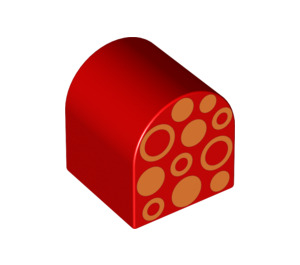 Duplo Steen 2 x 2 x 2 met Gebogen bovenkant met Circles en Dots (3664 / 12722)