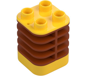 Duplo Brick 2 x 2 x 2 with Dark Orange Flex (35110)