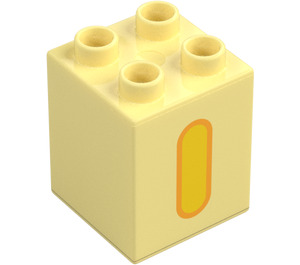 Duplo Mattoncino 2 x 2 x 2 con Letter "I" Decorazione (31110 / 65922)