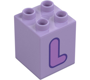 Duplo Brique 2 x 2 x 2 avec Letter "L" Décoration (31110 / 65929)