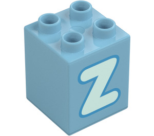 Duplo Steen 2 x 2 x 2 met Letter "Z" Decoratie (31110 / 65976)