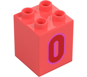 Duplo Brick 2 x 2 x 2 with Number 0 (31110 / 77917)