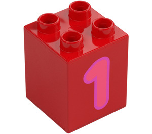 Duplo Steen 2 x 2 x 2 met Number 1 (31110 / 77918)