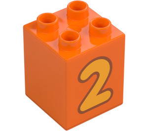 Duplo Brique 2 x 2 x 2 avec Number 2 (31110 / 77919)