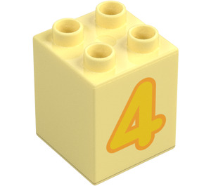 Duplo Stein 2 x 2 x 2 mit Number 4 (31110 / 77921)