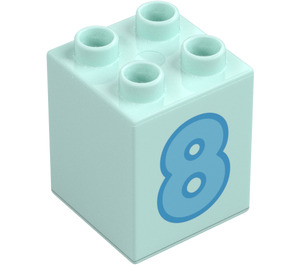 Duplo Stein 2 x 2 x 2 mit Number 8 (31110 / 77925)