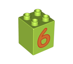 Duplo Brick 2 x 2 x 2 with Orange '6' (31110 / 88265)