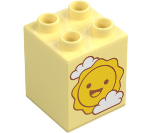 Duplo Stein 2 x 2 x 2 mit Sun und Clouds (31110 / 105428)