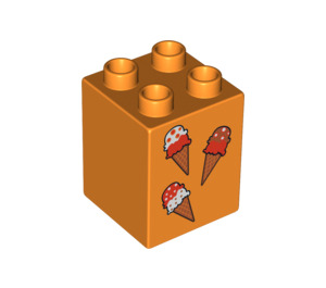 Duplo Brick 2 x 2 x 2 with Three ice-creams (31110 / 88272)