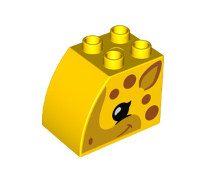 Duplo Brick 2 x 3 x 2 with Curved Side with Giraffe Head (11344 / 74940)