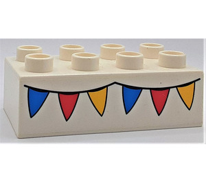 Duplo Brick 2 x 4 with Party Flags (3011 / 85968)