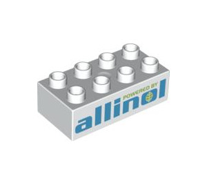 Duplo Brick 2 x 4 with Powered By Allinol (3011 / 95397)