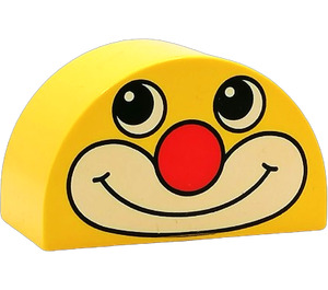 Duplo Brick 2 x 4 x 2 with Curved Top with Clown Face (31213 / 83541)