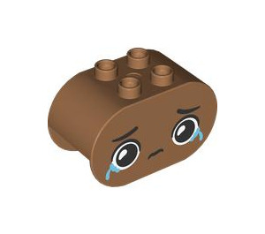 Duplo Brick 2 x 4 x 2 with Rounded Ends with Crying Face (6448 / 105436)