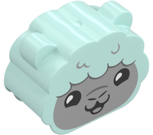 Duplo Brick 2 x 4 x 3 Curved with Ears and Sheep (105355)