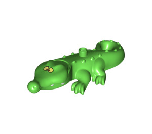 Duplo Bright Green Alligator with Yellow Eyes (87969)