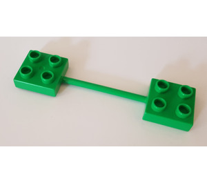 Duplo Bright Green bar with plates on ends (44670)