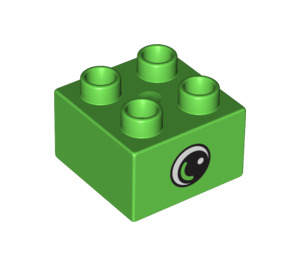 Duplo Bright Green Brick 2 x 2 with Eye (10517 / 10518)