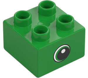 Duplo Vert Clair Brique 2 x 2 avec Œil looking La gauche (37396 / 37397)