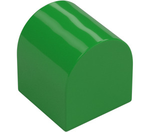 Duplo Fel groen Steen 2 x 2 x 2 met Gebogen bovenkant (3664)