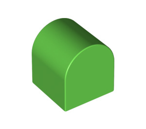 Duplo Bright Green Brick 2 x 2 x 2 with Curved Top (3664)