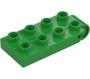 Duplo Lyse-grøn Plade 2 x 4 med B Stik Top (16686)