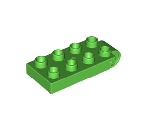 Duplo Bright Green Plate 2 x 4 with B Connector Top (16686)