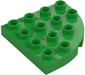 Duplo Verde brillante Piastra 4 x 4 con Rotondo Angolo (98218)