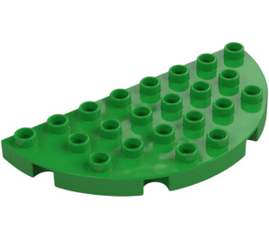 Duplo Světle zelená Deska 8 x 4 Semicircle (29304)