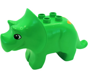 Duplo Bright Green Triceratops with Brown Marks