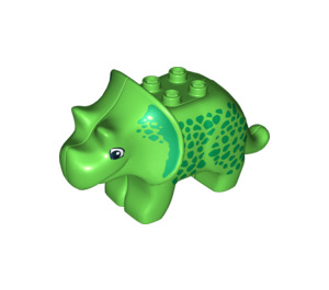 Duplo Bright Green Triceratops with Green Spots (75939)