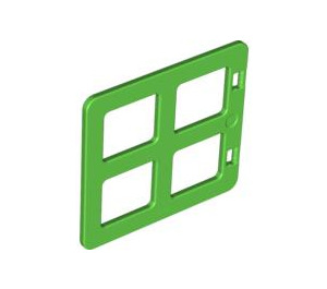 Duplo Bright Green Window 4 x 3 with Bars with Same Sized Panes (90265)
