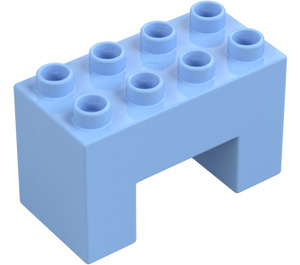 Duplo Bright Light Blue Brick 2 x 4 x 2 with 2 x 2 Cutout on Bottom (6394)