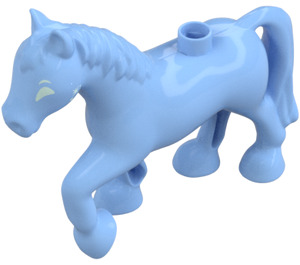 Duplo Bright Light Blue Horse with White Eyes (1376 / 107834)