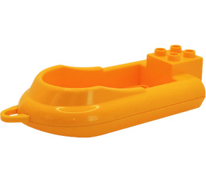 Duplo Bright Light Orange Boat with tow hook and Same Colored Bottom (64777)