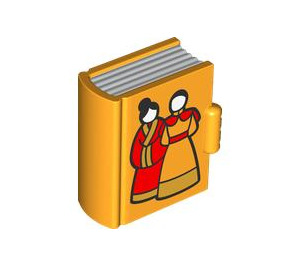 Duplo Helles Licht Orange Book mit People (101596)