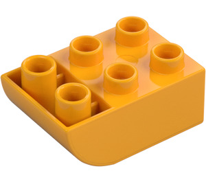 Duplo Bright Light Orange Brick 2 x 3 with Inverted Slope Curve (98252)