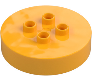 Duplo Bright Light Orange Brick 4 x 4 x 1.5 Circle with Cutout (2354)