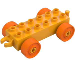 Duplo Lysorange Chassis 2 x 6 med orange Hjul (2312 / 14639)