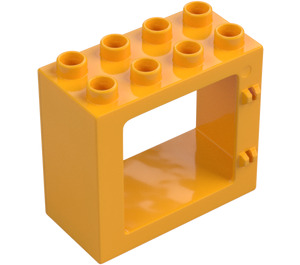 Duplo Bright Light Orange Door Frame 2 x 4 x 3 with Flat Rim (61649)