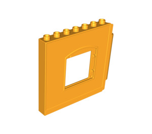 Duplo Leuchtendes helles Orange Paneel 1 x 8 x 6 mit Fenster - Links (51260)